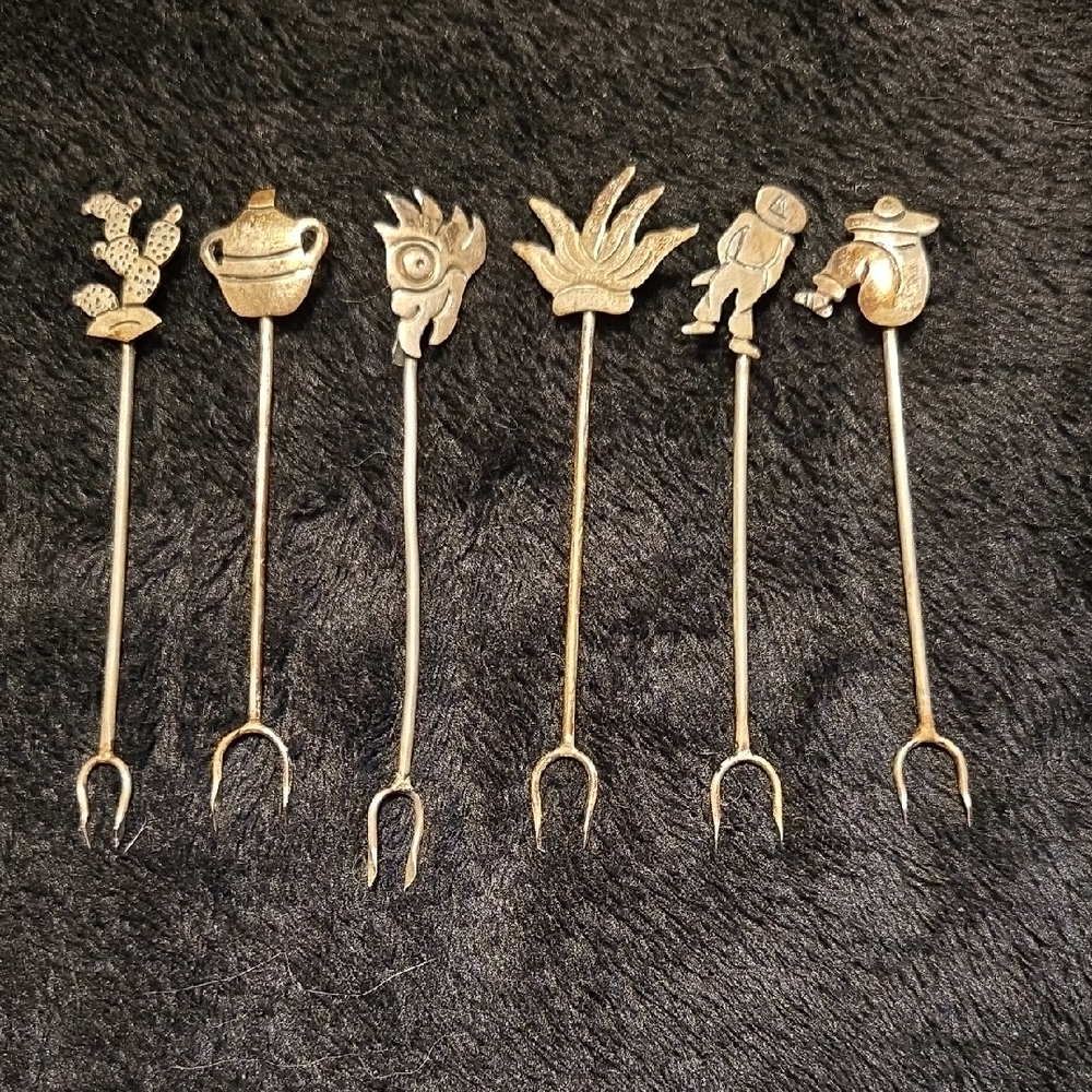 Vintage Silver Cocktail Forks Set